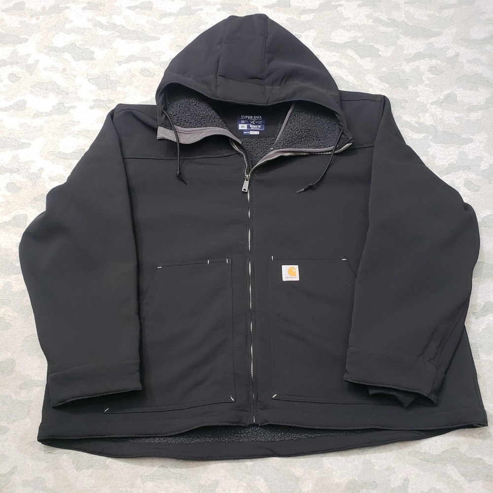 Carhartt Super Dux Jacket Mens 3XL Black Sherpa Lined Hooded Full Zip Outdoors W